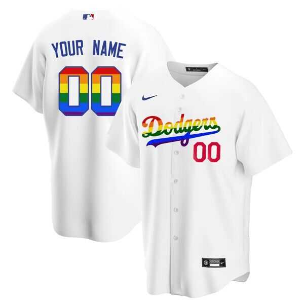 Mens Los Angeles Dodgers Customized White Cool Base Stitched Baseball Jersey->customized mlb jersey->Custom Jersey